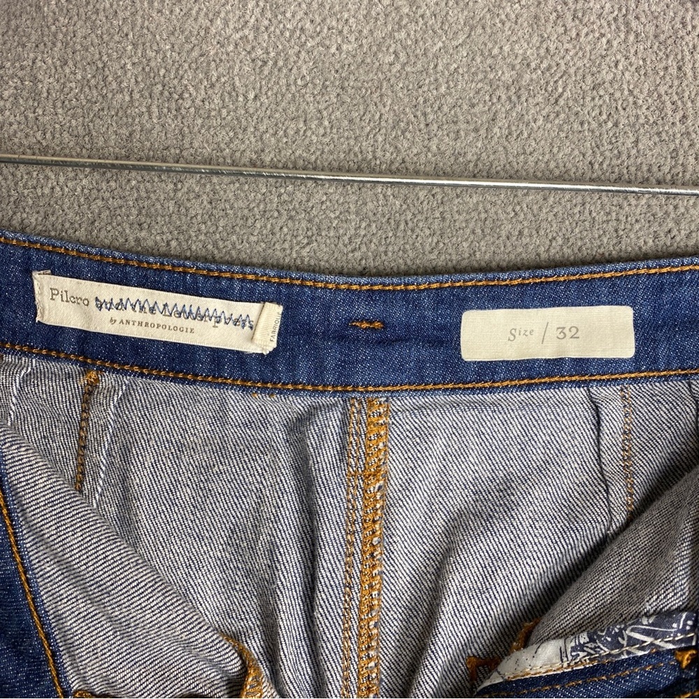 Pilcro and the Letterpress Flare Wide Leg Jeans with Snap Button Hem size 32 - Picture 4 of 10